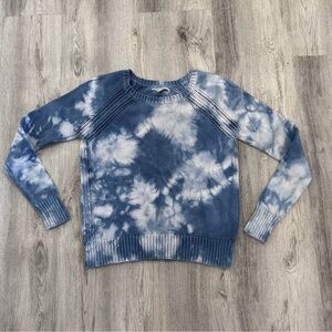 AMERICAN EAGLE Tie-Dye Knit Crewneck Sweater Women XS Blue Fall 100% Cotton